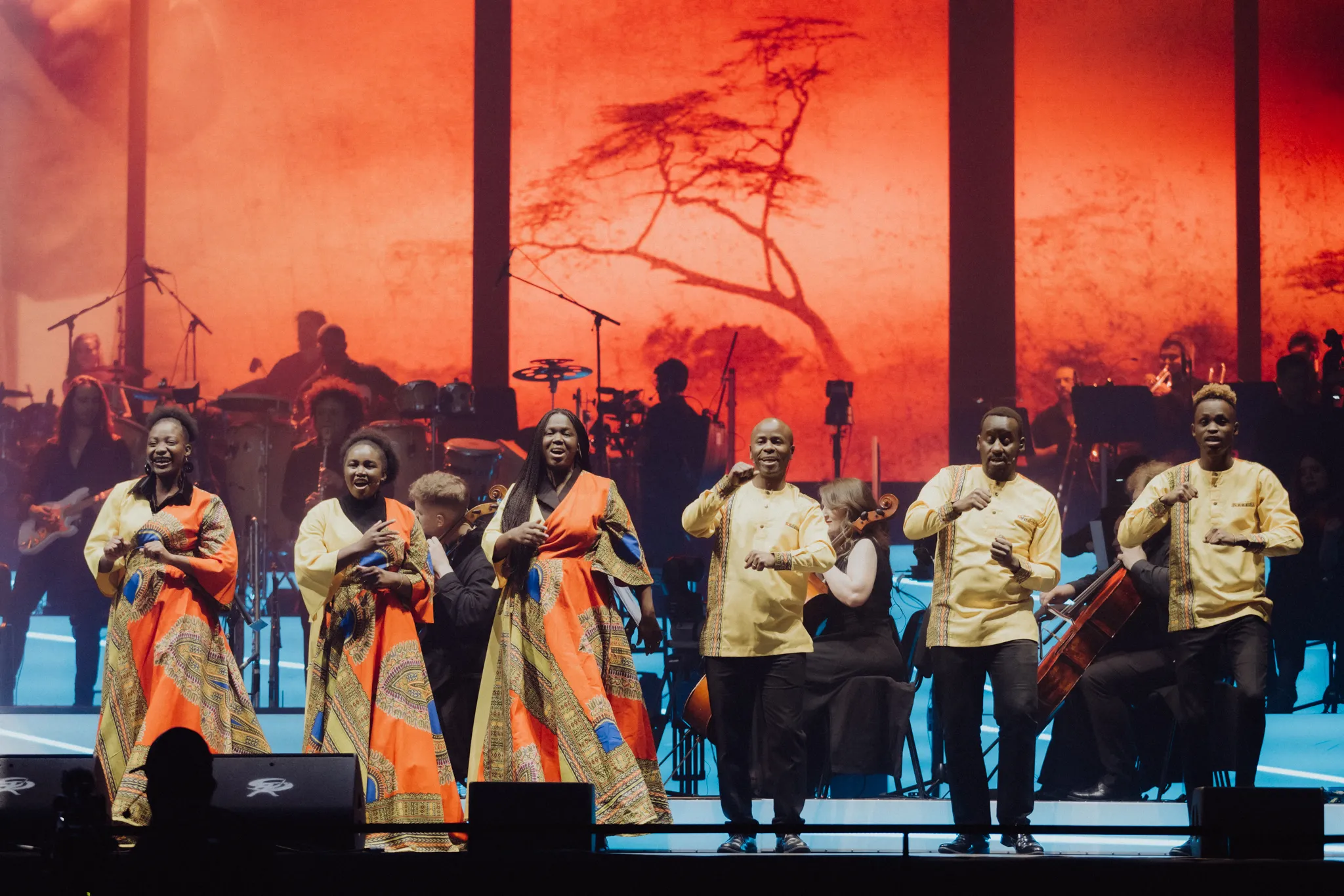 Musicians performing live